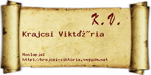 Krajcsi Viktória névjegykártya